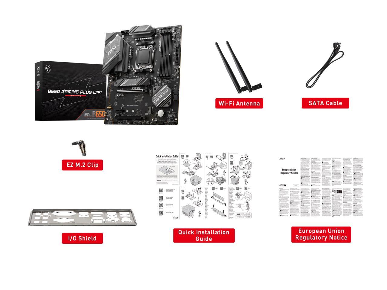 MSI B650 GAMING PLUS WIFI AM5 AMD B650 SATA 6Gb/s ATX Motherboard 