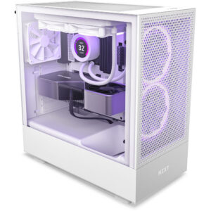 NZXT H Series H5 (2023) Flow RGB Edition ATX Mid Tower Chassis White Color-CC-H51FW-R1