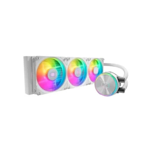 CoolerMaster MasterLiquid 360L Core White 360mm Close-Loop AIO Liquid Cooler, ARGB Sync, Gen S Coldplate Pump, 120mm PWM, CryoFuze 14W/Mk, AMD Ryzen AM5/AM4, Intel LGA 1700/1200 (MLW-D36M-A18PZ-RW)